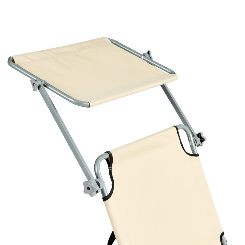 Solseng udendørs Foligno Stål - Beige/Sølv - Havemøbler - Havestole - Solseng & solvogn