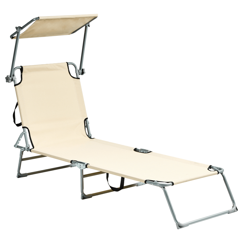 Solseng udendørs Foligno Stål - Beige/Sølv - Havemøbler - Havestole - Solseng & solvogn