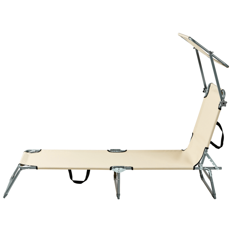 Solseng udendørs Foligno Stål - Beige/Sølv - Havemøbler - Havestole - Solseng & solvogn