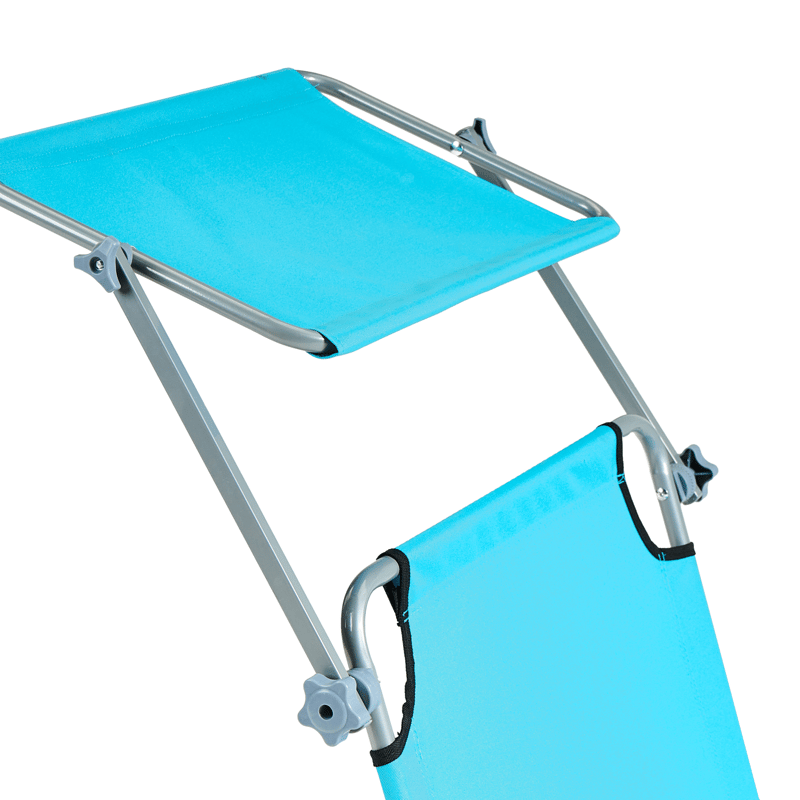 Solseng udendørs Foligno Stål - Blå/Sølv - Havemøbler - Havestole - Solseng & solvogn