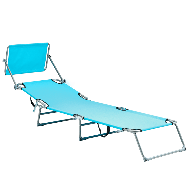 Solseng udendørs Foligno Stål - Blå/Sølv - Havemøbler - Havestole - Solseng & solvogn