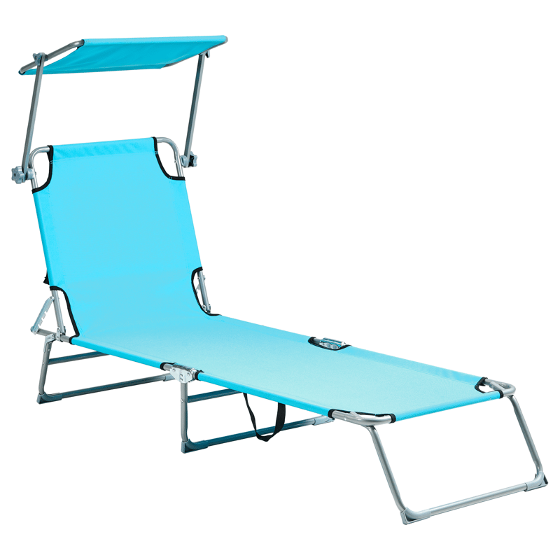 Solseng udendørs Foligno Stål - Blå/Sølv - Havemøbler - Havestole - Solseng & solvogn