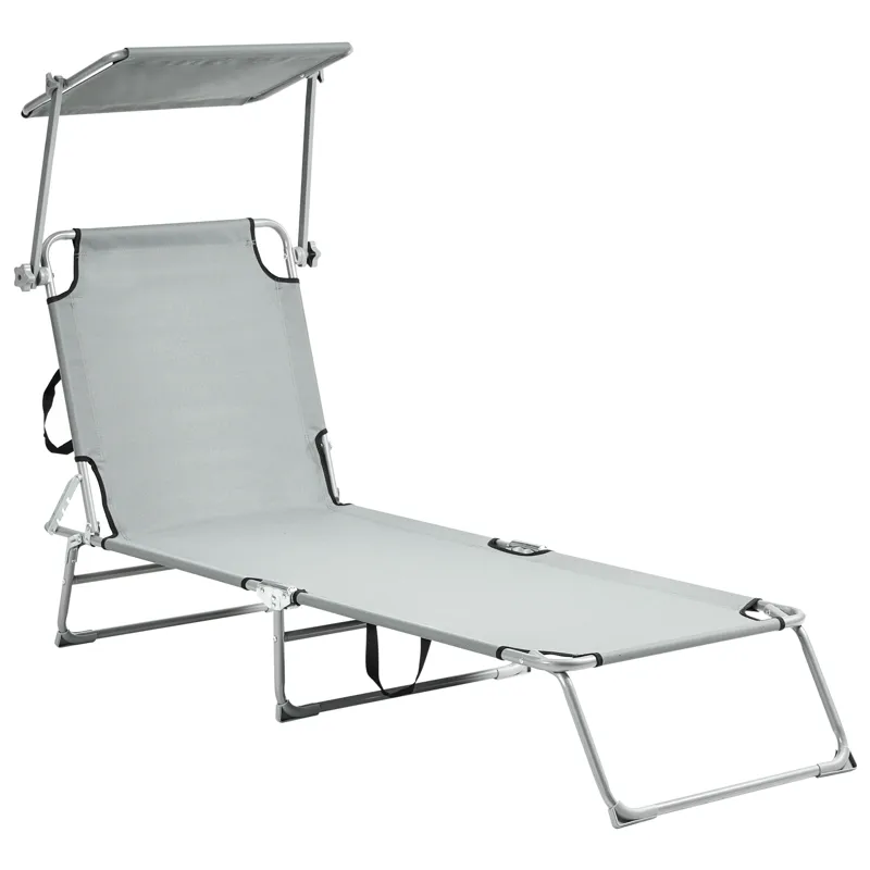 Solseng udendørs Foligno Stål - Grå/Sølv - Havemøbler - Havestole - Solseng & solvogn