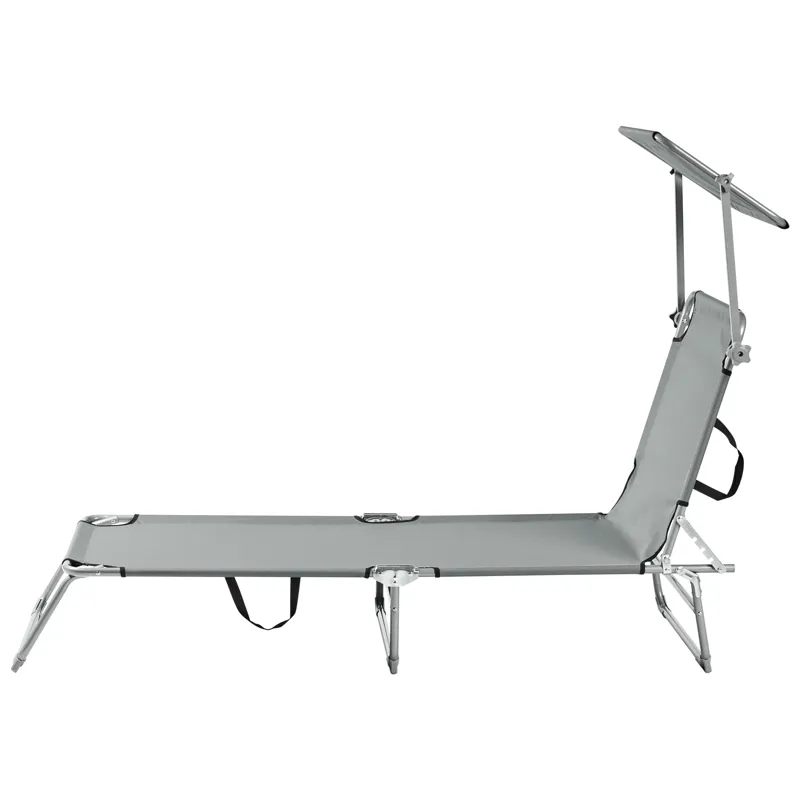 Solseng udendørs Foligno Stål - Grå/Sølv - Havemøbler - Havestole - Solseng & solvogn