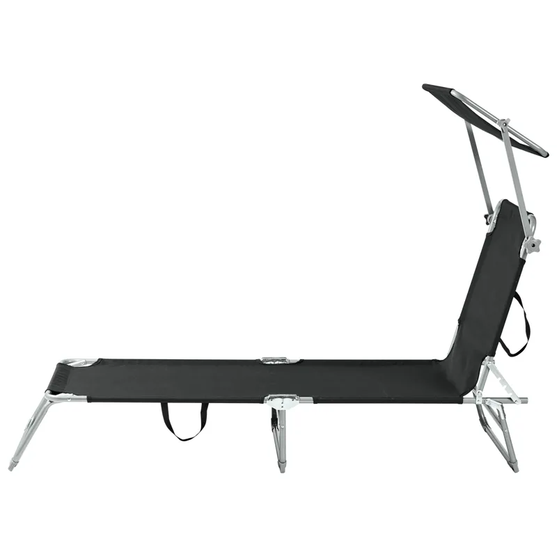 Solseng udendørs Foligno Stål - Sort/Sølv - Havemøbler - Havestole - Solseng & solvogn