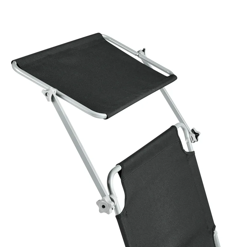 Solseng udendørs Foligno Stål - Sort/Sølv - Havemøbler - Havestole - Solseng & solvogn