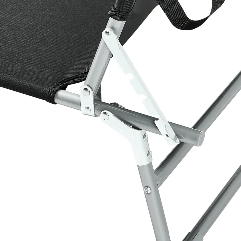 Solseng udendørs Foligno Stål - Sort/Sølv - Havemøbler - Havestole - Solseng & solvogn