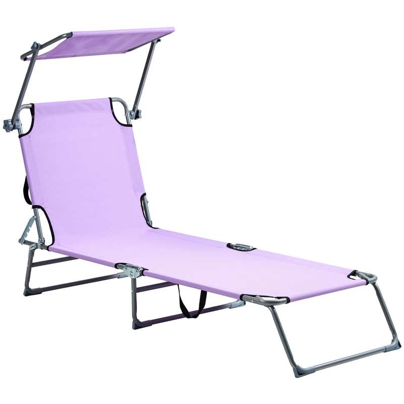 Solseng udendørs Foligno Stål - Violet/Sølv - Havemøbler - Havestole - Solseng & solvogn