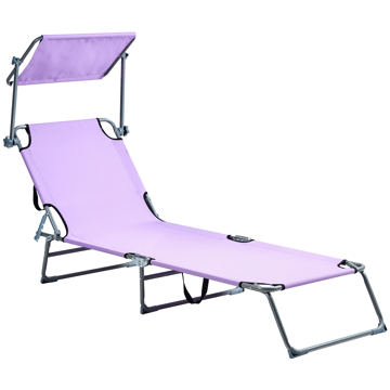 Solseng udendørs Foligno Stål - Violet/Sølv - Havemøbler - Havestole - Solseng & solvogn
