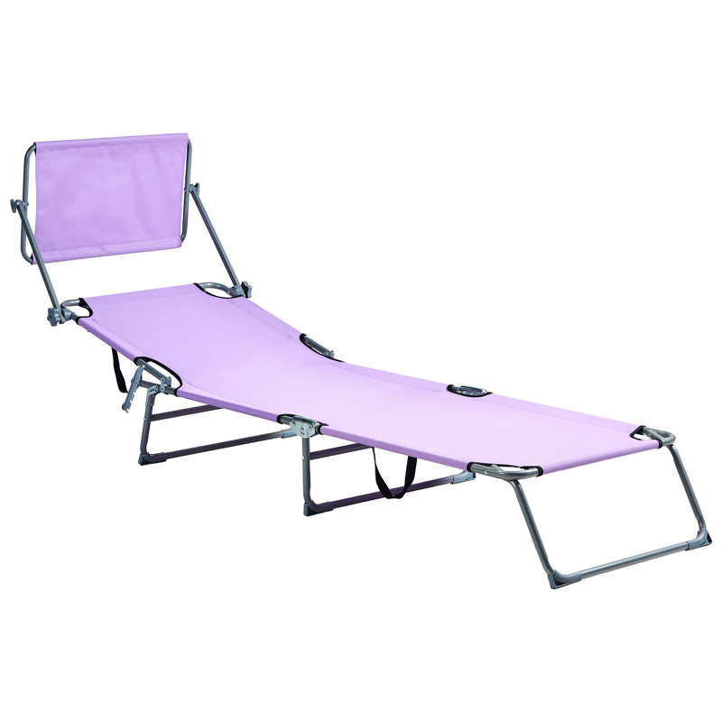 Solseng udendørs Foligno Stål - Violet/Sølv - Havemøbler - Havestole - Solseng & solvogn