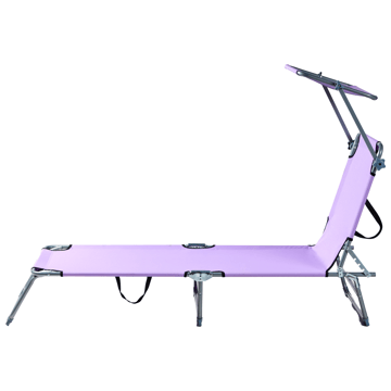 Solseng udendørs Foligno Stål - Violet/Sølv - Havemøbler - Havestole - Solseng & solvogn