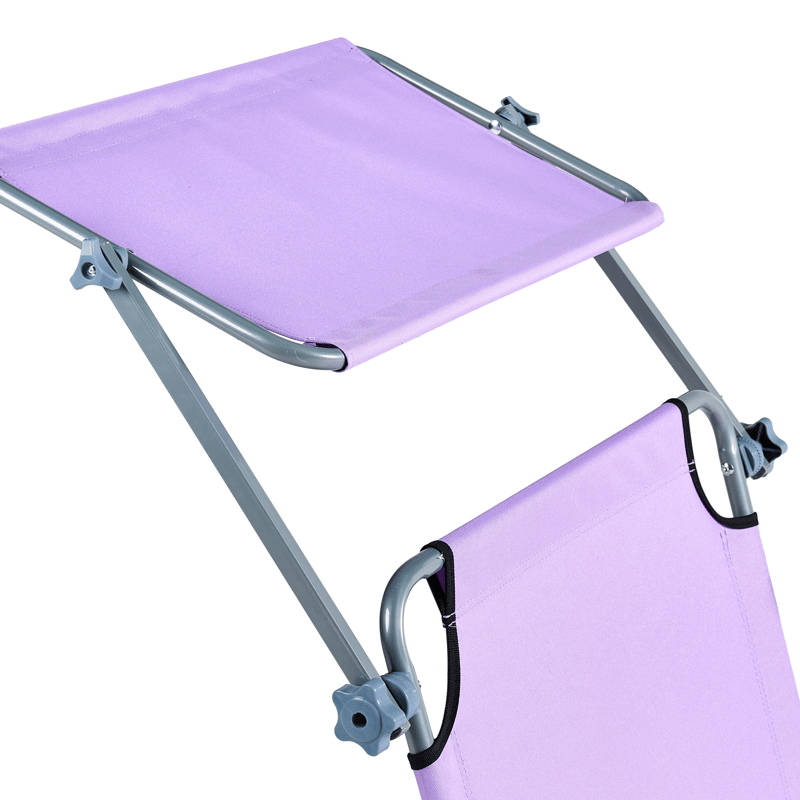 Solseng udendørs Foligno Stål - Violet/Sølv - Havemøbler - Havestole - Solseng & solvogn