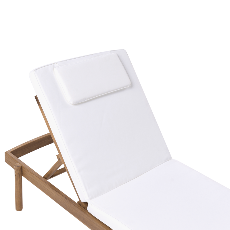 Solseng udendørs med pude Marcetelli akacietræ - Brun/Hvid - Havemøbler - Havestole - Solseng & solvogn