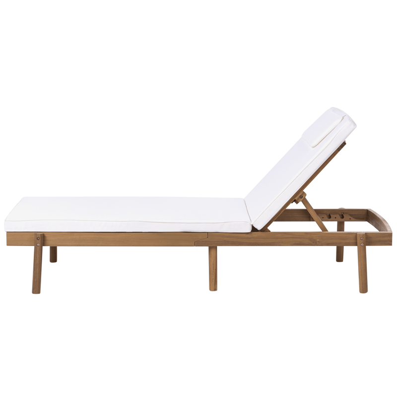 Solseng udendørs med pude Marcetelli akacietræ - Brun/Hvid - Havemøbler - Havestole - Solseng & solvogn