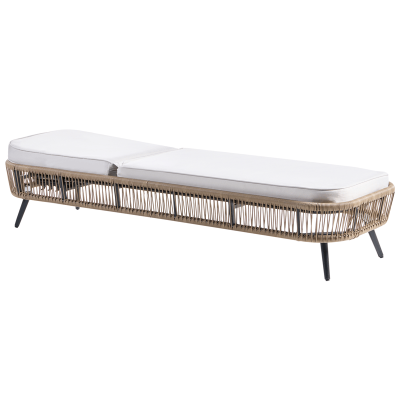 Solseng udendørs med pude Zeri kunstflet - Beige - Havemøbler - Havestole - Solseng & solvogn