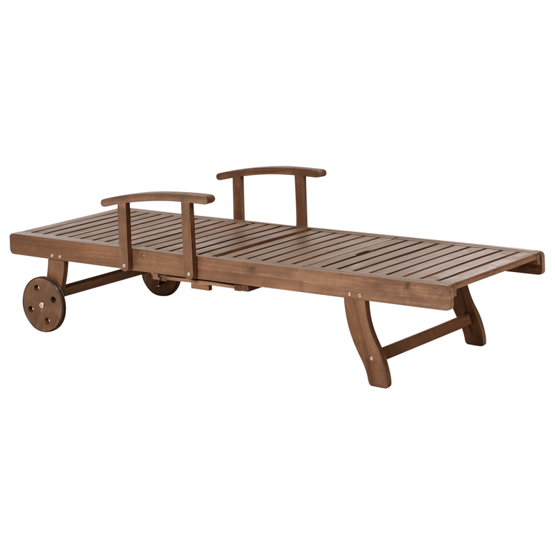 Solseng udendørs med pude Amantea Premium akacietræ - Brun/Lysbeige - Havemøbler - Havestole - Solseng & solvogn