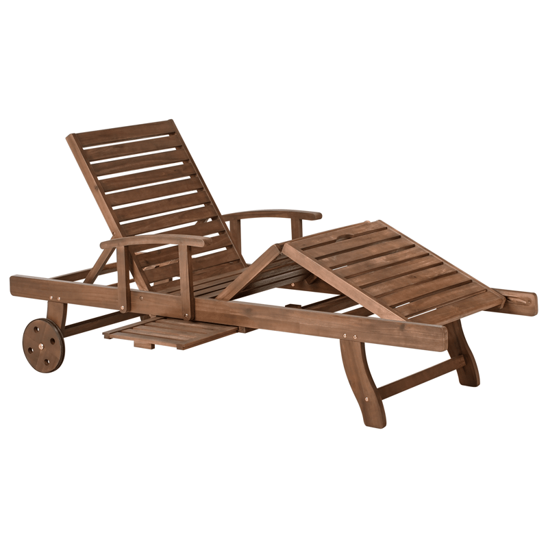 Solseng udendørs med pude Amantea Premium akacietræ - Brun/Grå - Havemøbler - Havestole - Solseng & solvogn