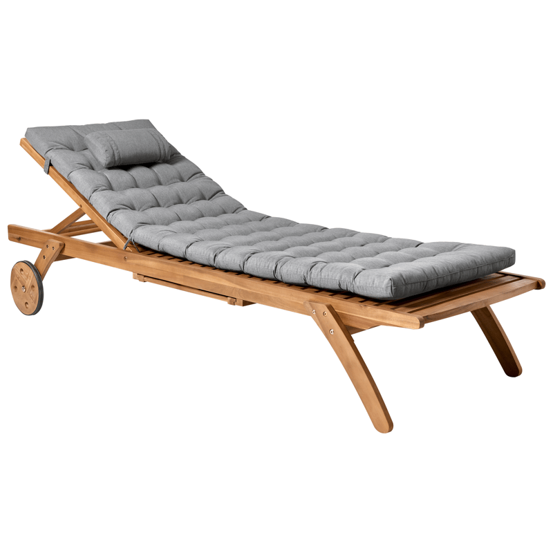 Solseng udendørs med pude Cesana Premium akacietræ - Brun/Grå - Havemøbler - Havestole - Solseng & solvogn