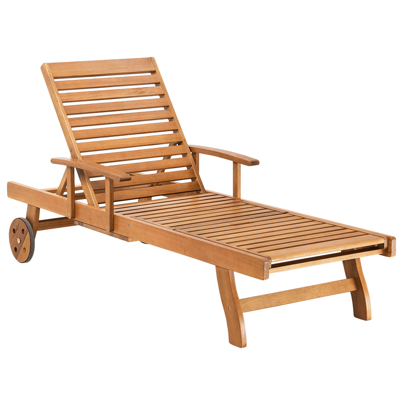 Solseng udendørs med pude Java Premium akacietræ - Brun/Lysbeige - Havemøbler - Havestole - Solseng & solvogn