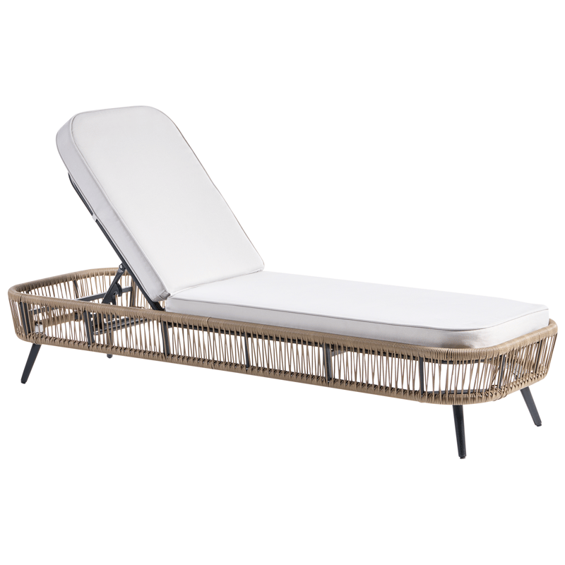 Solseng udendørs med pude Zeri kunstflet - Beige - Havemøbler - Havestole - Solseng & solvogn