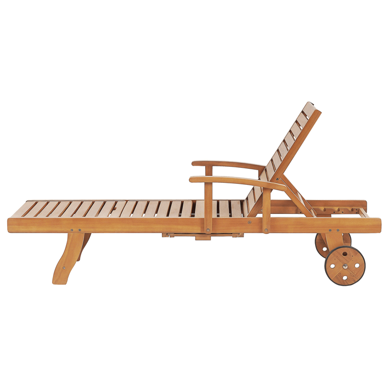 Solseng udendørs med pude Java Premium akacietræ - Brun/Grøn - Havemøbler - Havestole - Solseng & solvogn