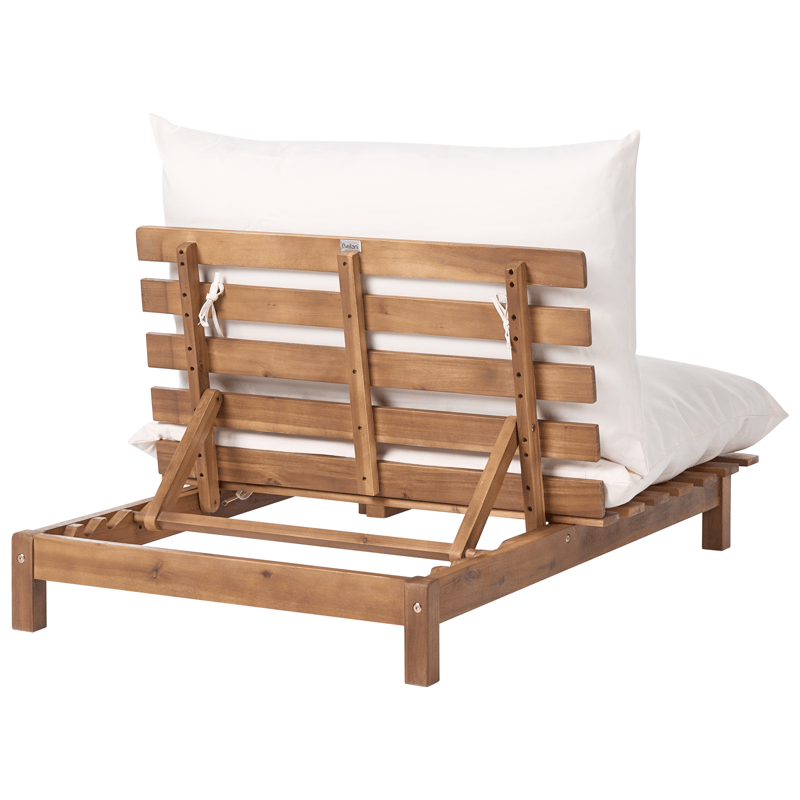 Solseng udendørs med pude Suno akacietræ - Brun/Beige - Havemøbler - Havestole - Solstole