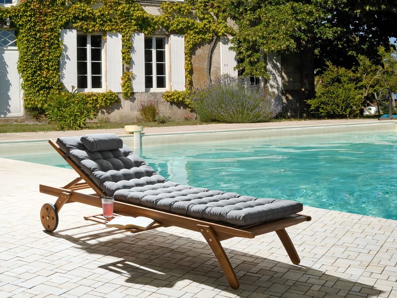 Solseng udendørs med pude Cesana Premium akacietræ - Brun/Grå - Havemøbler - Havestole - Solseng & solvogn