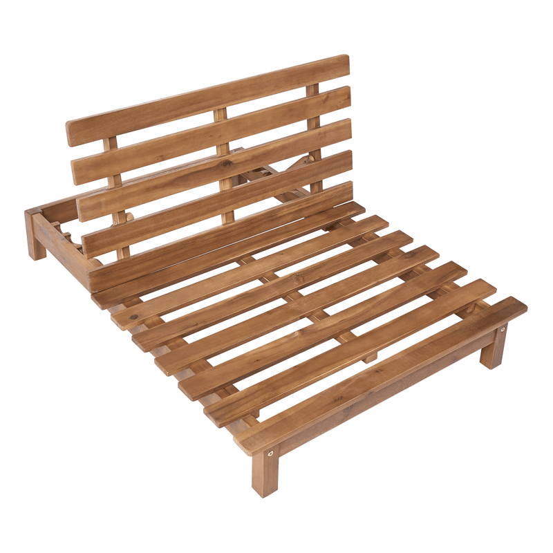 Solseng udendørs med pude Suno akacietræ - Brun/Beige - Havemøbler - Havestole - Solstole