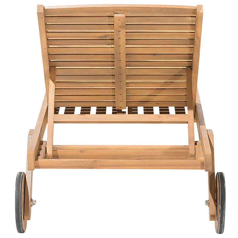 Solseng udendørs med pude Cesana Premium akacietræ - Brun/Beige - Havemøbler - Havestole - Solseng & solvogn