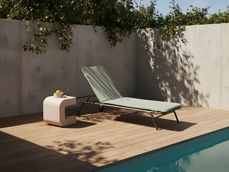 Solseng udendørs Volterra Stål - Grøn/Grå - Havemøbler - Havestole - Solseng & solvogn