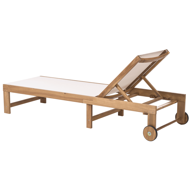 Solseng udendørs Pedesina akacietræ - Brun/Beige - Havemøbler - Havestole - Solseng & solvogn