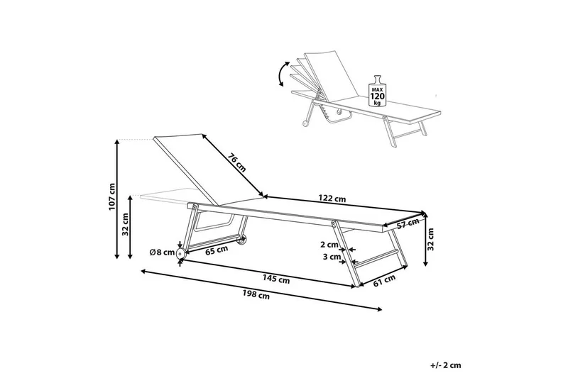 Solseng Portofino - Gul - Havemøbler - Havestole - Solseng & solvogn