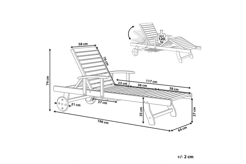 Solstol Amantea - Havemøbler - Havestole - Solseng & solvogn