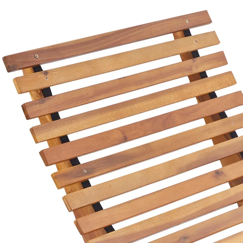 Solstol Brescia Premium - Lyst træ, lysegrå - Havemøbler - Havestole - Solstole