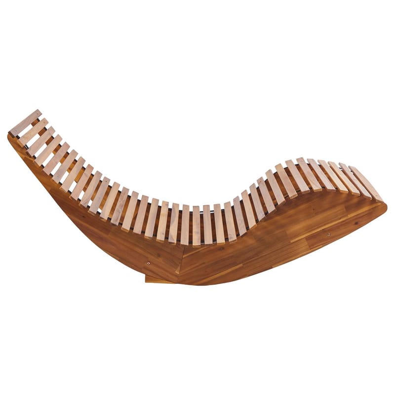 Solstol Brescia Premium - Lyst træ, lys beige - Havemøbler - Havestole - Solstole