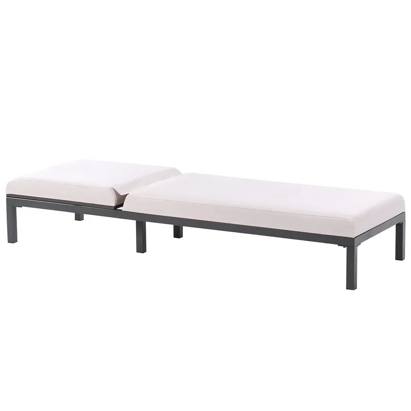 Solstol Lariano - Beige, sort - Havemøbler - Havestole - Solstole