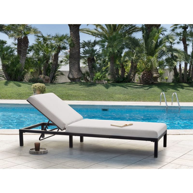 Solstol Lariano - Beige, sort - Havemøbler - Havestole - Solstole