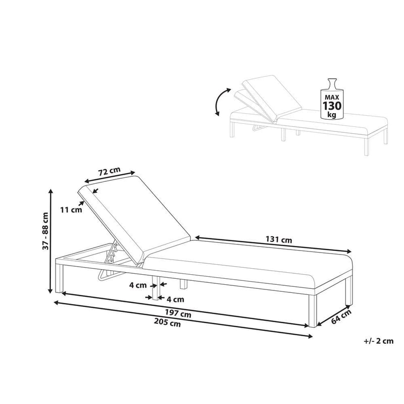 Solstol Lariano - Grå - Havemøbler - Havestole - Solstole