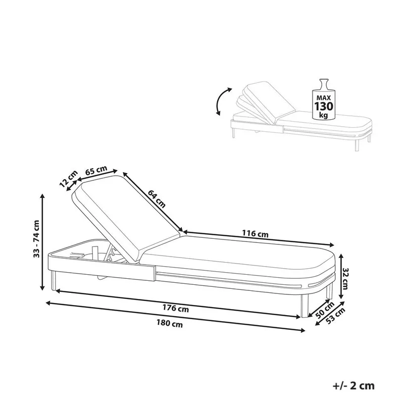 Solstol med hynde Nettuno - Havemøbler - Havestole - Solstole