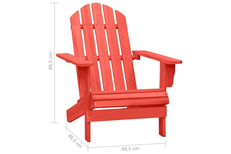Adirondack-havestol massivt fyrretræ rød - Rød - Havemøbler - Havestole - Solstole - Dækstol