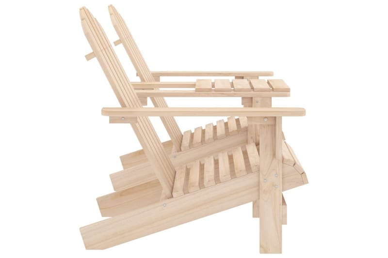 Adirondack-havestole med bord massivt grantræ - Havemøbler - Havestole - Solstole - Dækstol