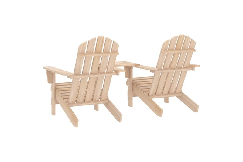 Adirondack-havestole med bord massivt grantræ - Havemøbler - Havestole - Solstole - Dækstol