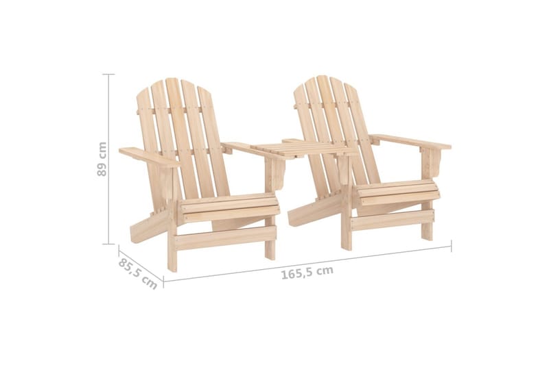 Adirondack-havestole med bord massivt grantræ - Havem�øbler - Havestole - Solstole - Dækstol