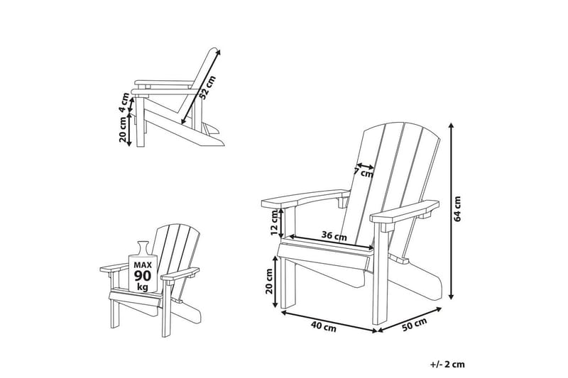 Børnestol Adirondack - Rosa - Havemøbler - Havestole - Solstole - Dækstol