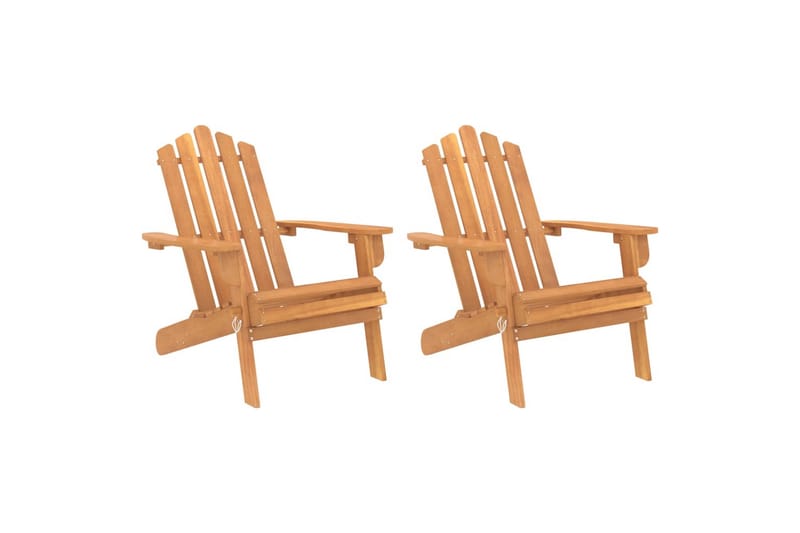 beBasic Adirondack-stole 2 stk. massivt akacietræ - Brun - Havemøbler - Havestole - Solstole - Dækstol