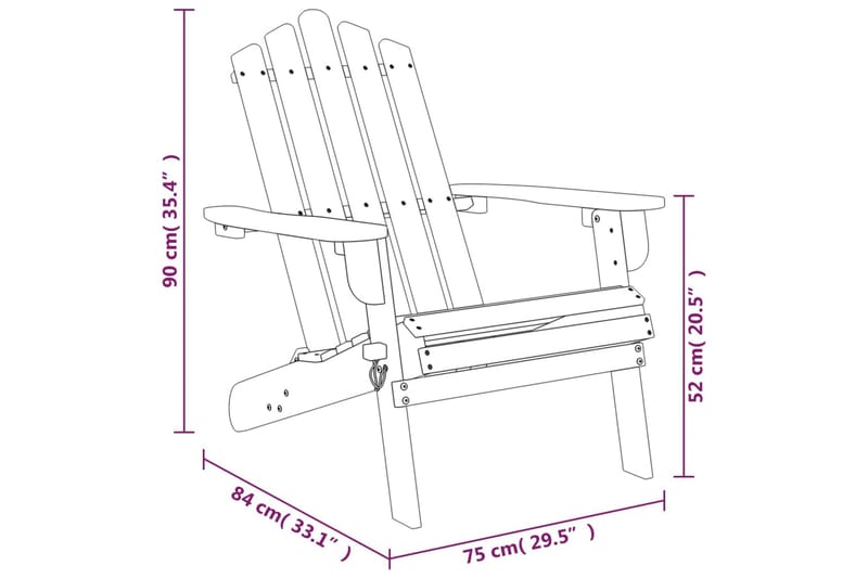 beBasic Adirondack-stole 2 stk. massivt akacietræ - Brun - Havemøbler - Havestole - Solstole - Dækstol