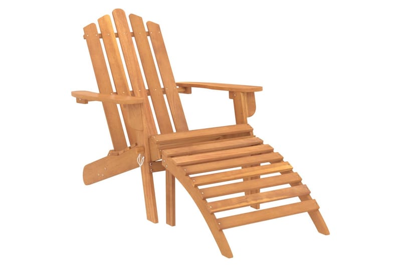 beBasic Adirondack-stole med fodstøtter 2 stk. massivt akacietræ - Brun - Havemøbler - Havestole - Solstole - Dækstol