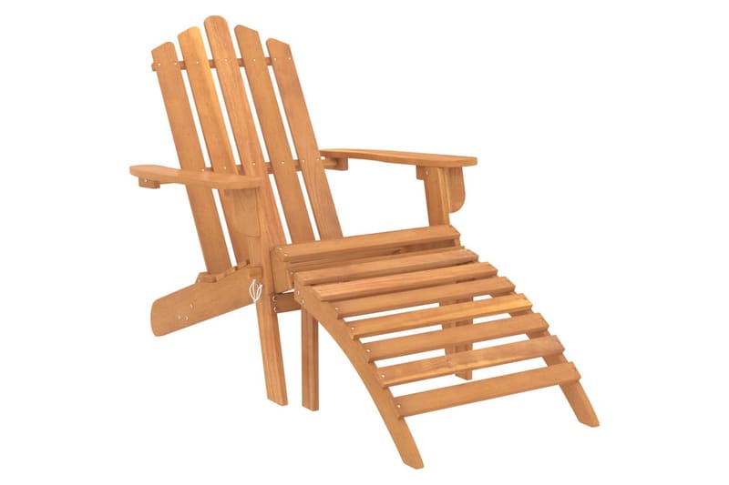 beBasic Adirondack-stole med fodstøtter 2 stk. massivt akacietræ - Brun - Dækstol