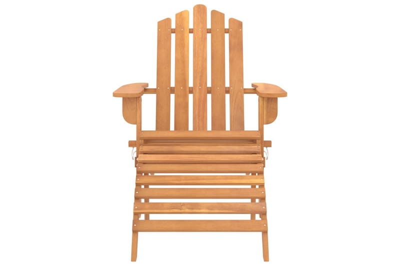 beBasic Adirondack-stole med fodstøtter 2 stk. massivt akacietræ - Brun - Havemøbler - Havestole - Solstole - Dækstol
