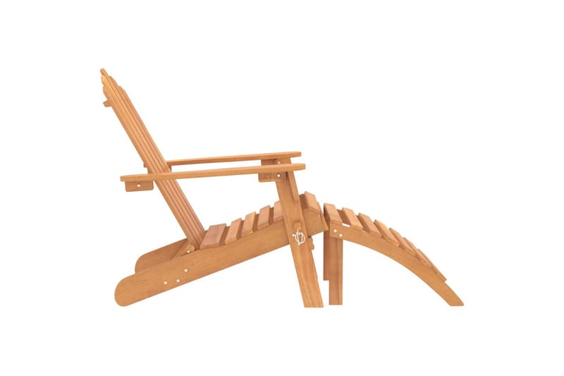 beBasic Adirondack-stole med fodstøtter 2 stk. massivt akacietræ - Brun - Havemøbler - Havestole - Solstole - Dækstol